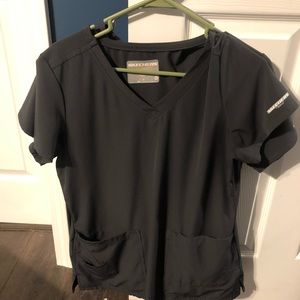 Sketchers pewter medium scrub tops